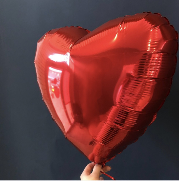 Шар сердце глянцевый