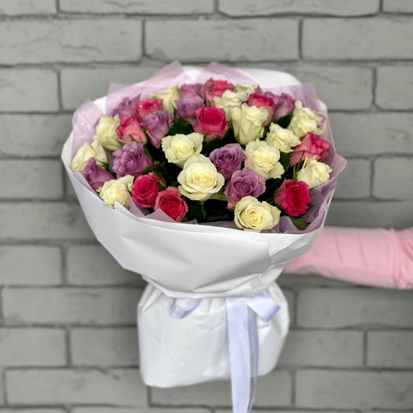 Букет "35 роз Кения нежный микс"